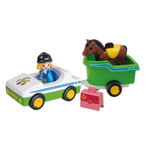 playmobil 1, 2, 3 trasporto cavalli